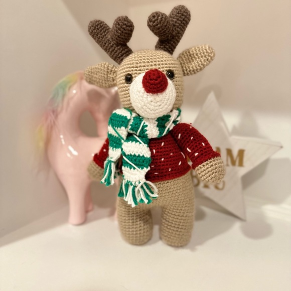 Other - AMIGURUMI Handmade RUDOLPH REINDEER Tan/Brown